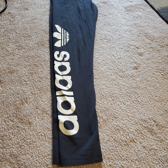 Adidas leggings, size S, black with white emblem. - Picture 2 of 2